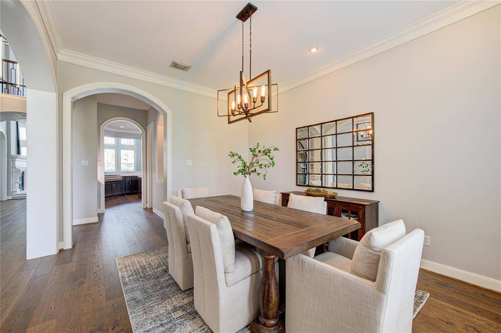 Host in style in this elegant formal dining room