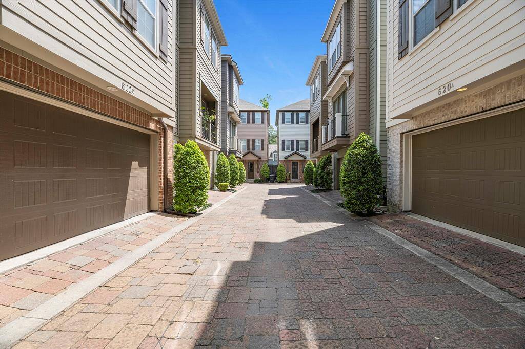 Private driveway and courtyard.