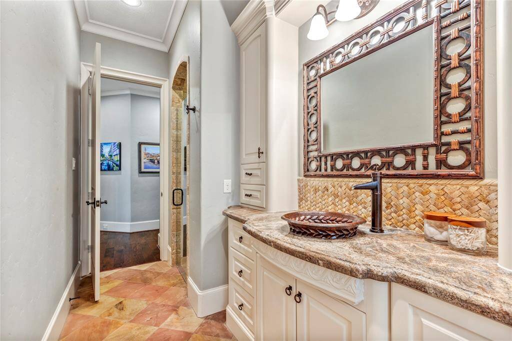 Guest Bathroom.  This bathroom also has door to outside pool area.