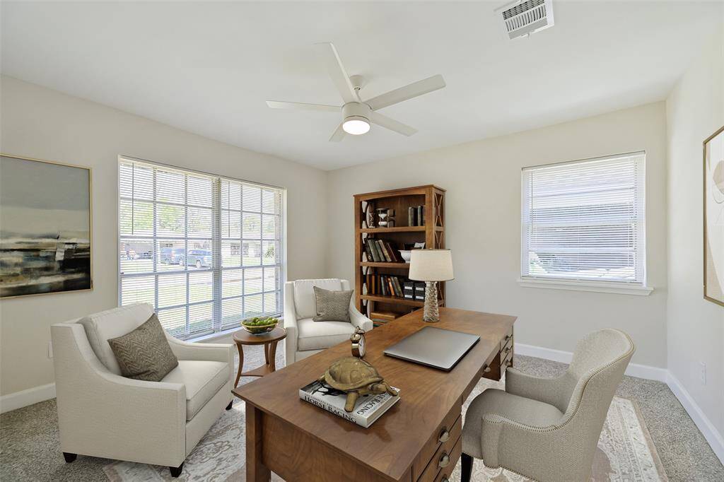 One of the secondary bedrooms would be perfect for an in-home office.