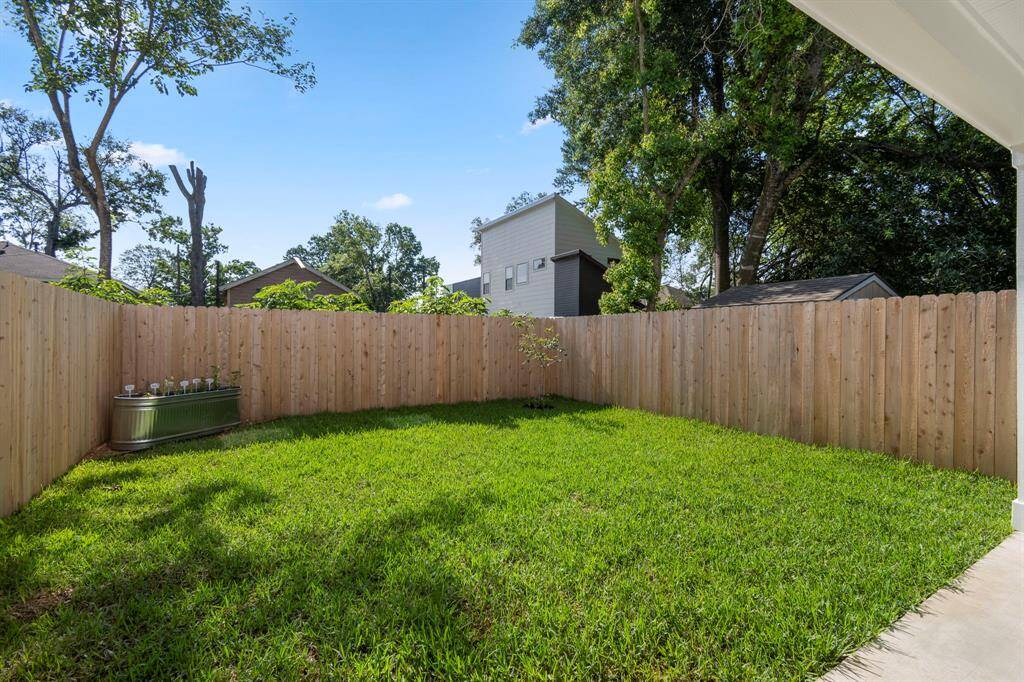 Fully fenced backyard.