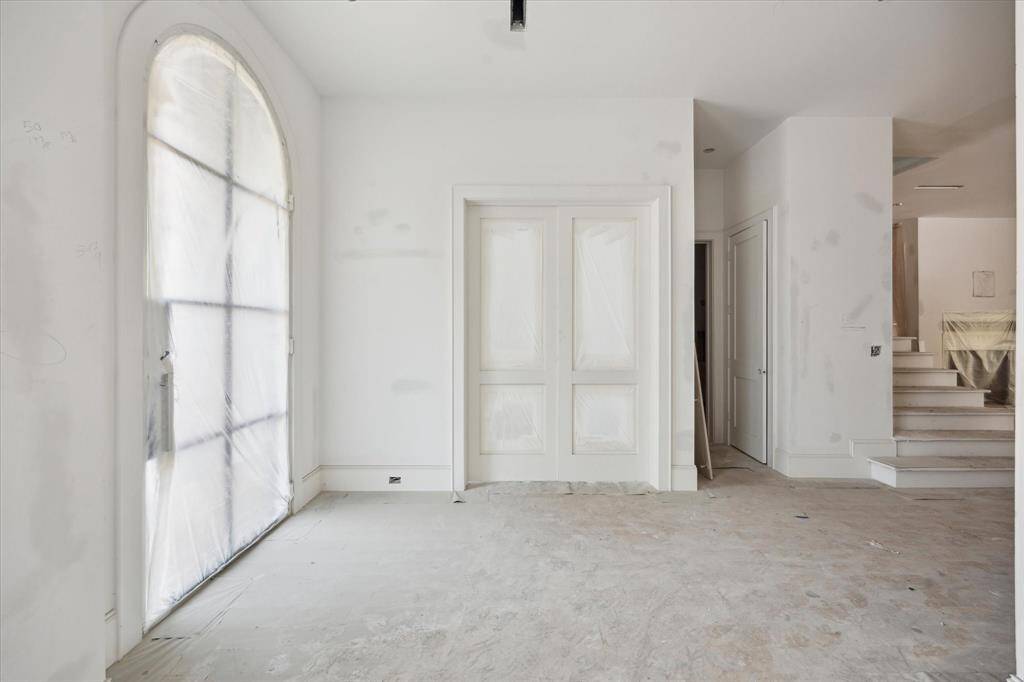 Next to the foyer, a set of double doors lead you to the private study. Progress Picture April 2025.