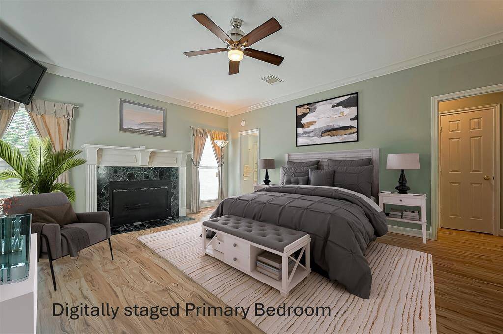 Primary bedroom - digitally staged