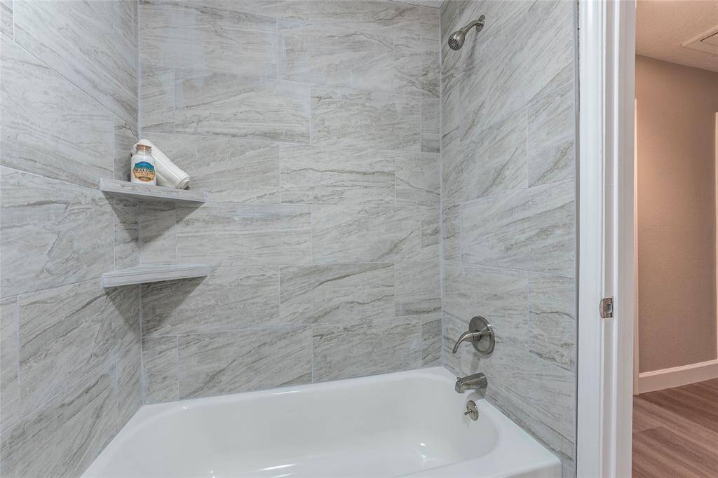 Hallway Bathroom with new tub and tile