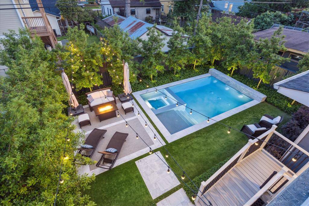 Birdseye view of the incredible backyard.
