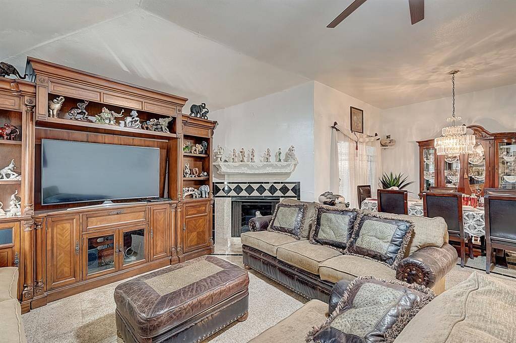 spacious living area with high ceiling