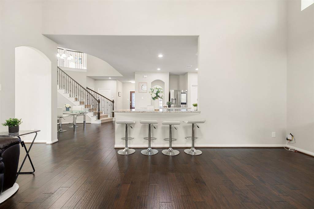 Open-concept living room and kitchen.