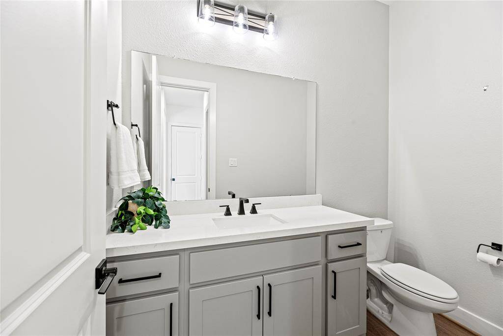 The convenient downstairs half bath.