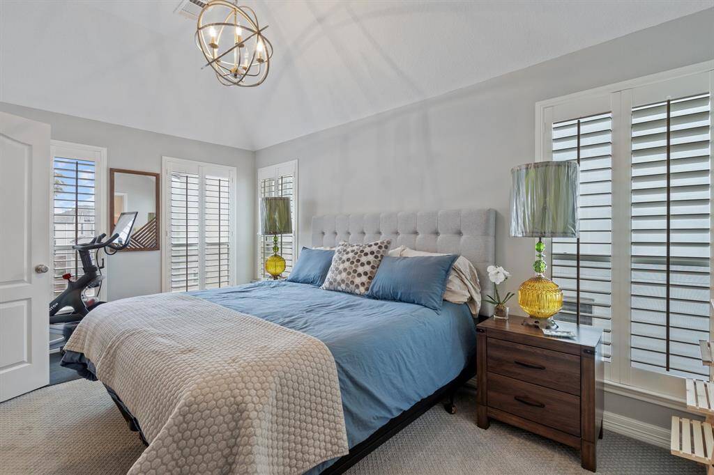 Secondary bedroom on third floor fits king size bed with room for exercise equipment!