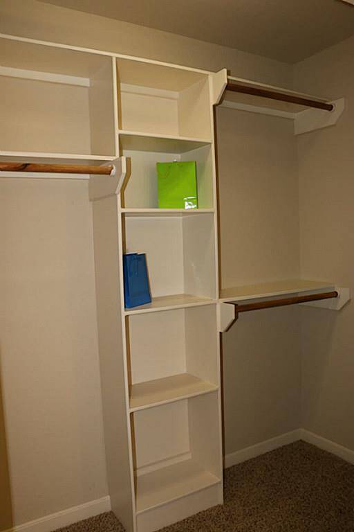 Guest closet with built-ins.