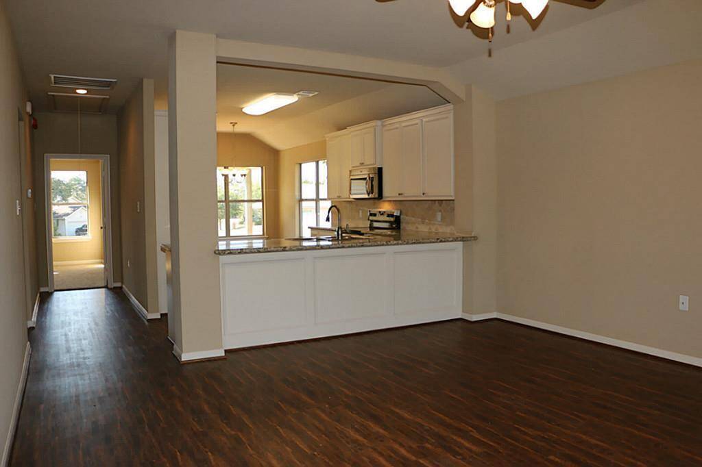 Stainless appliances in kitchen.