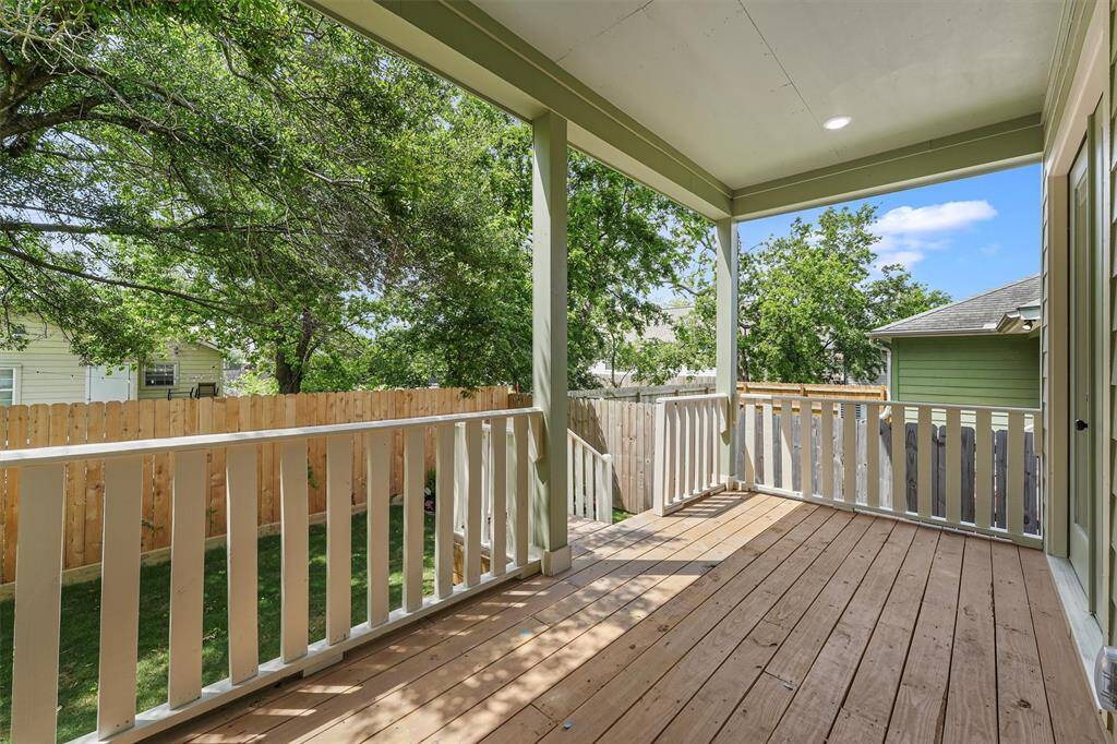 Covered back patio.
