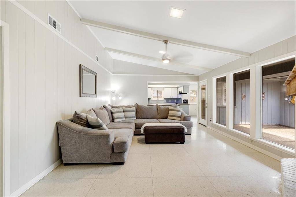 The ceiling in the family room vaults to 12 ft!