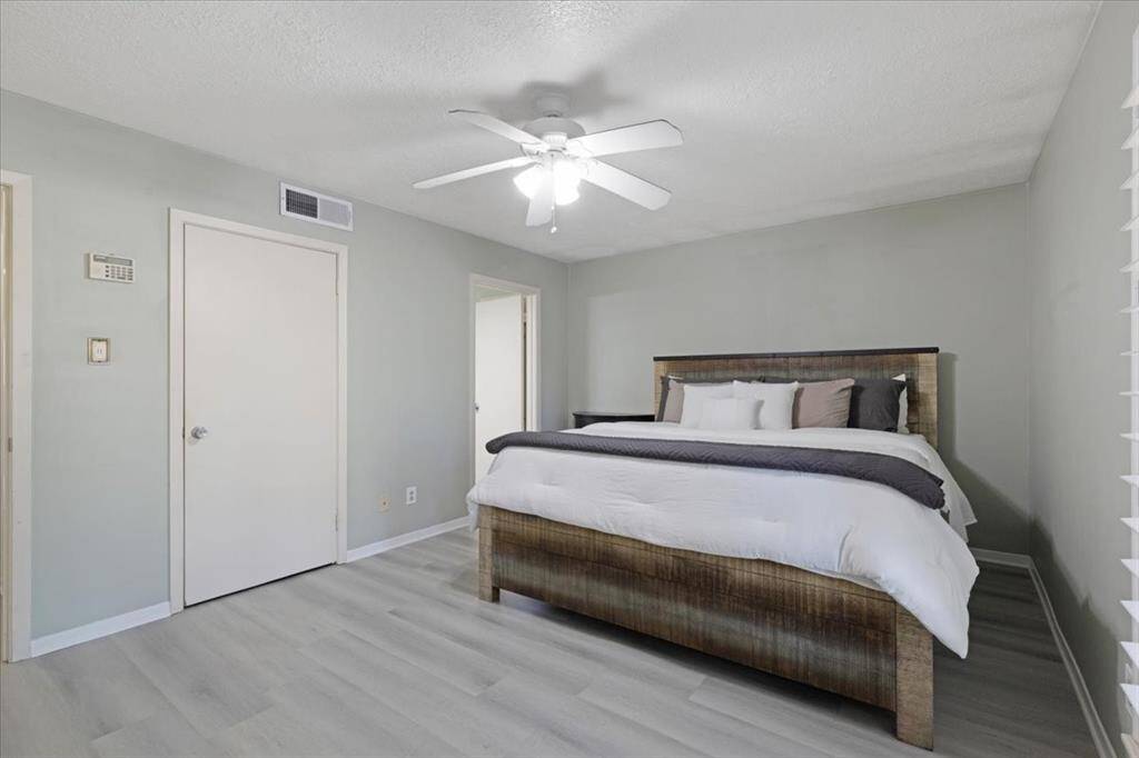 The primary bedroom has 2 closets and a private bathroom.