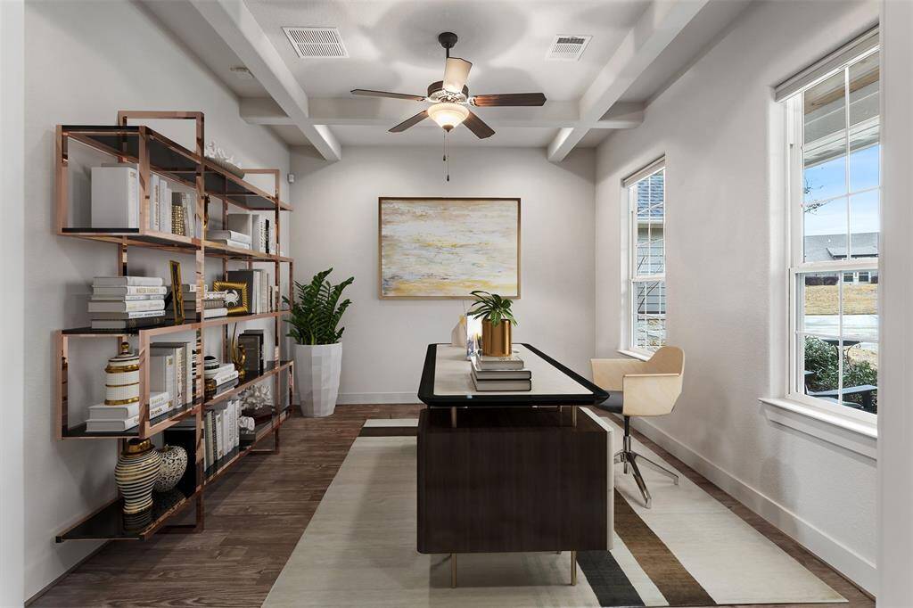 This room has been virtually staged to show multiple uses. It is currently being used as a home gym as indicated in the next picture.