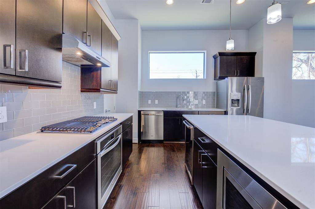 Sleek stainless-steel appliances for a modern touch.