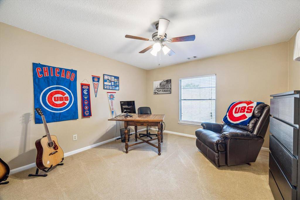 4th of 4 bedrooms is the largest room upstairs. This room has a very large walk in closet. Currently used as an office but is a bedroom.
