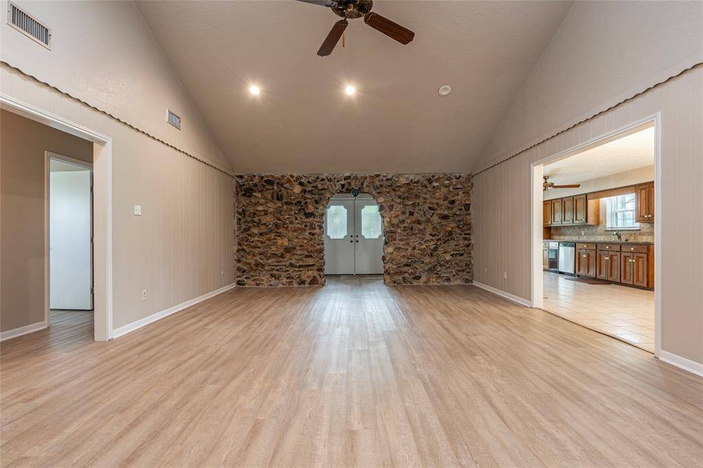 Vinyl floors in the living area for the main house