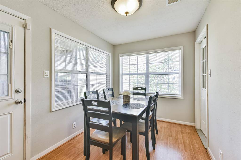 Backyard door to the left