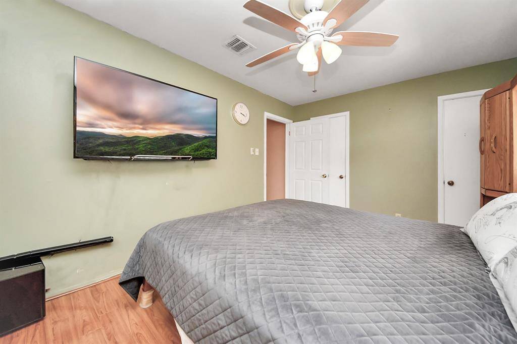 Spacious closet provides ample storage space.