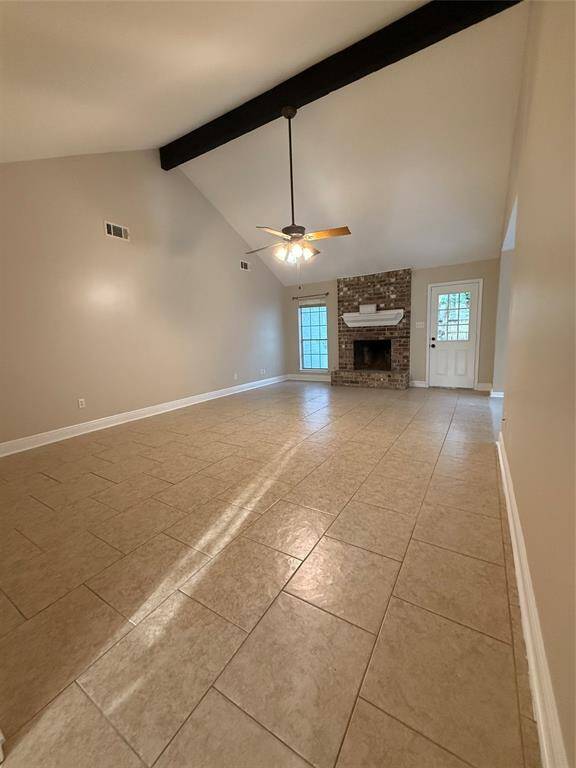 The living room with high ceilings.