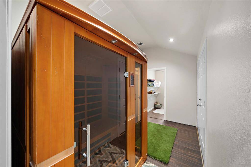 This Sauna is in the guest suite and holds 3 people! This will stay!