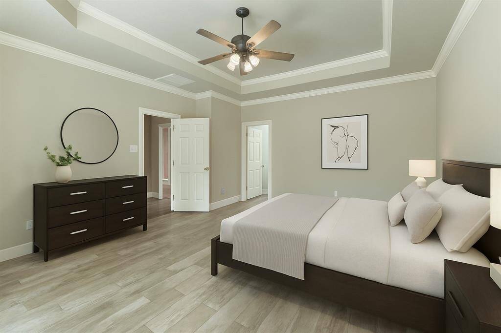 VIRTUALLY STAGED PRIMARY BEDROOM.