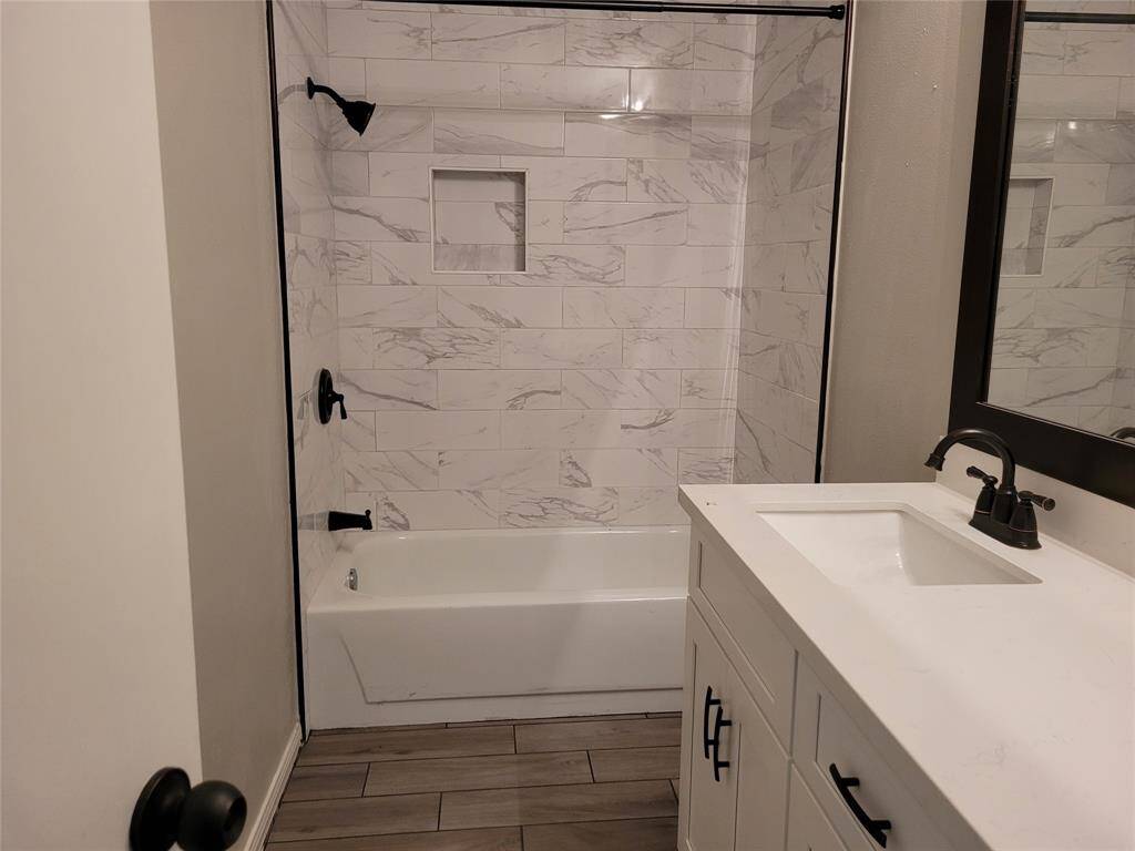 Remodeled guest bathroom,