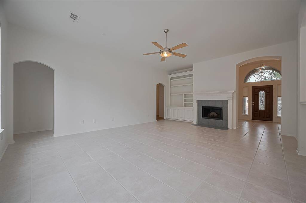 Cozy fireplace for family enjoyment.