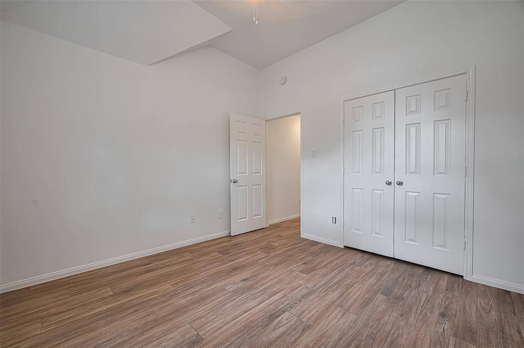 Large closet complements this bedroom.