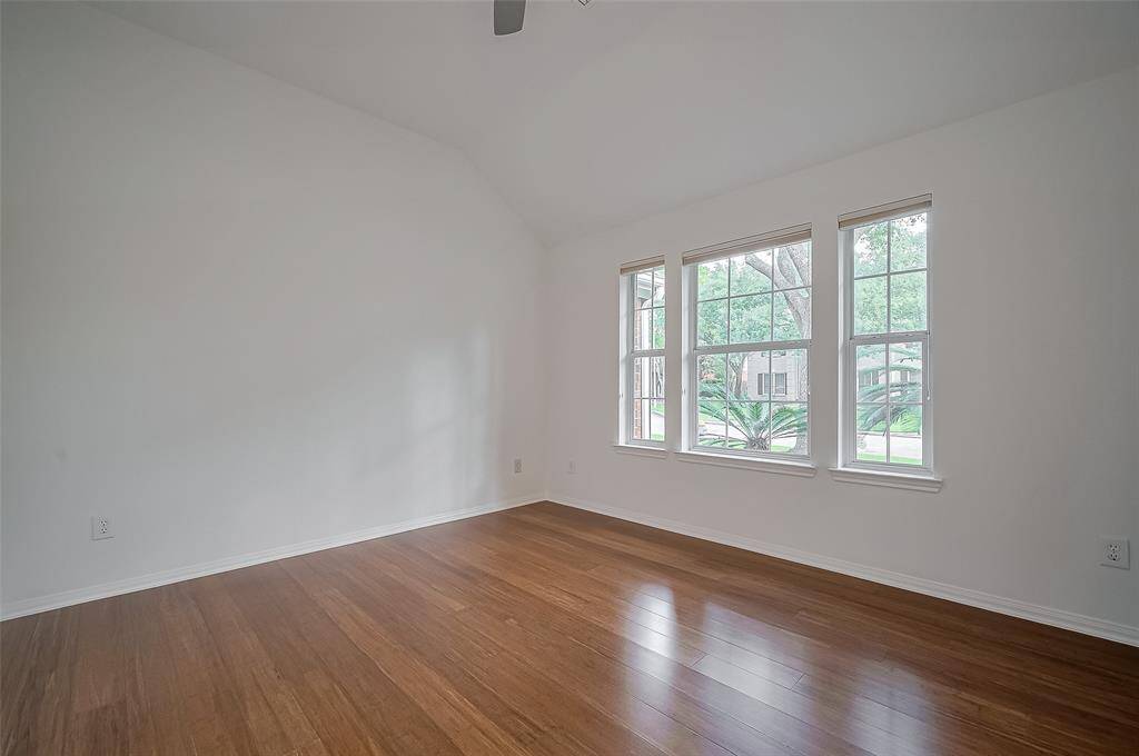 Home office has plenty of natural light.