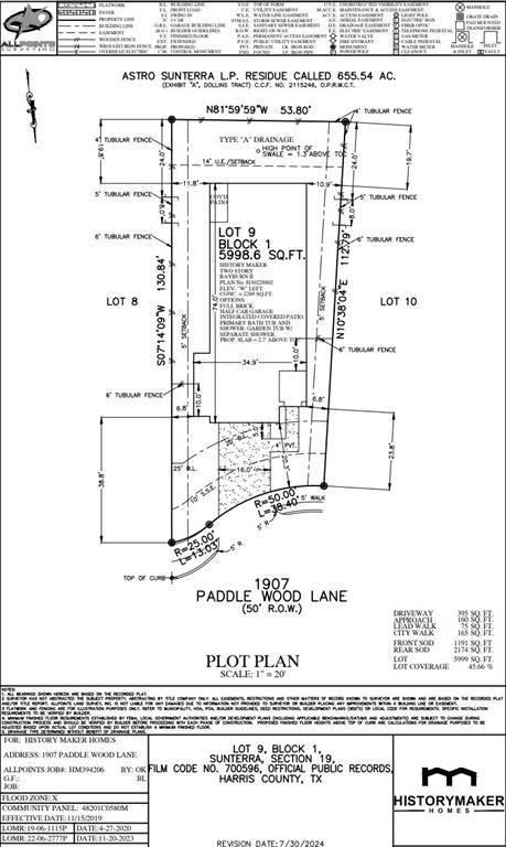 1907 Paddle Wood Plot Plan
