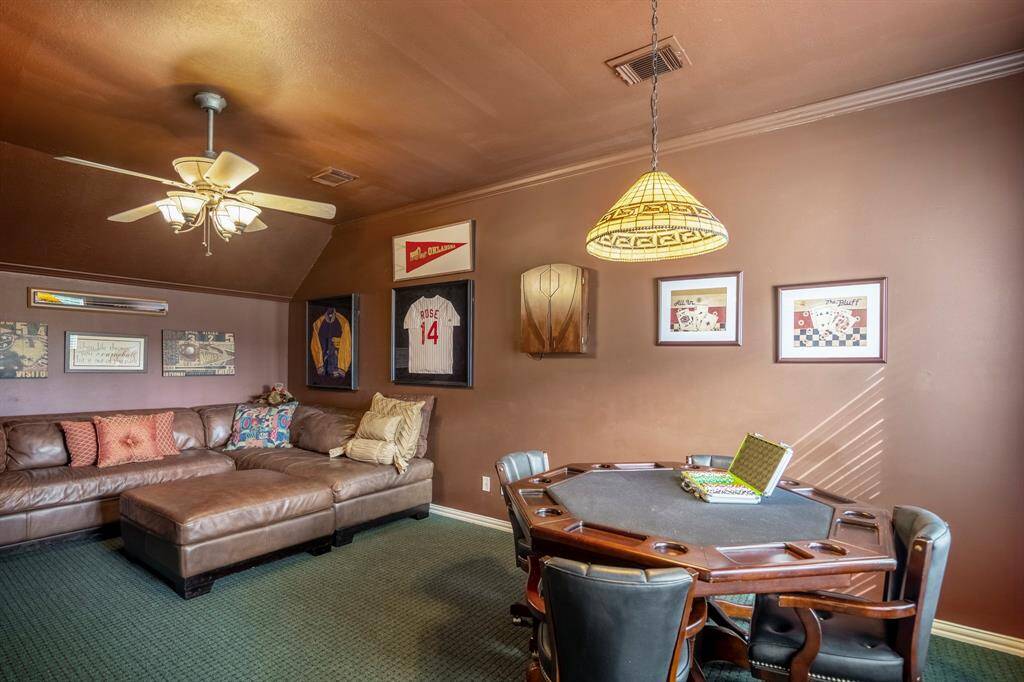 A media room ready to entertain, make memories, and enjoy family game nights!
