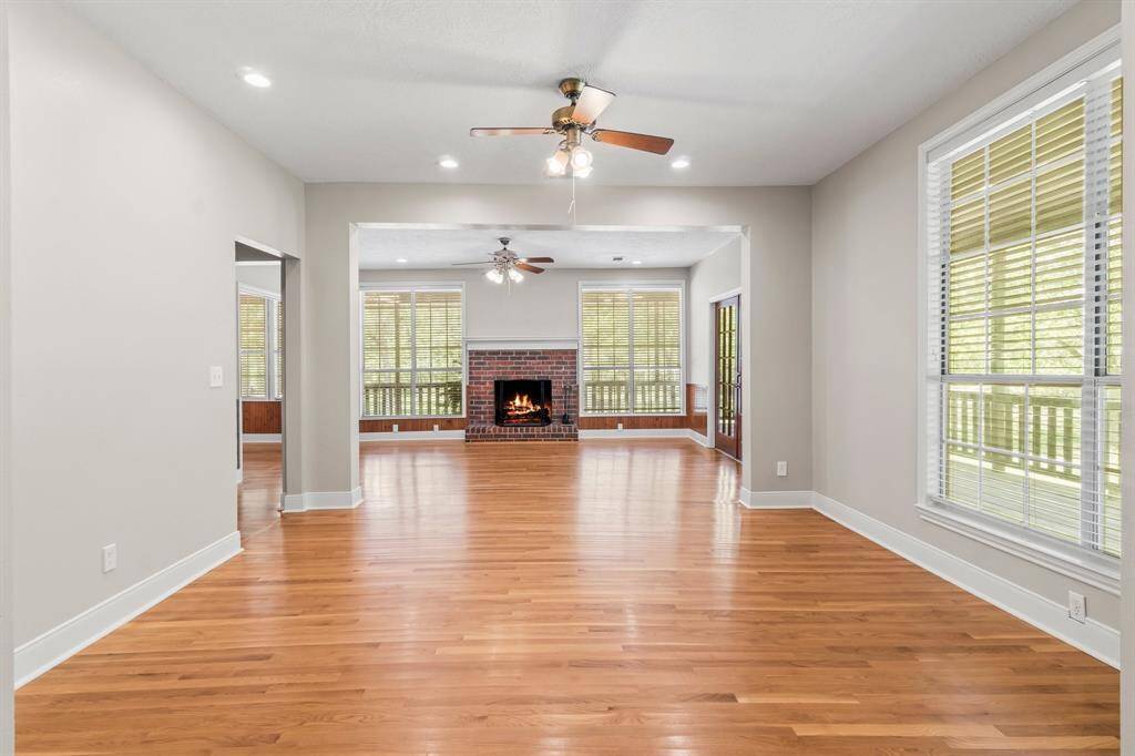 View from entry through formal dining room to the living room.