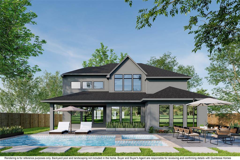 Artist Rendering of Backyard. Pool and Backyard Sod Not Included.