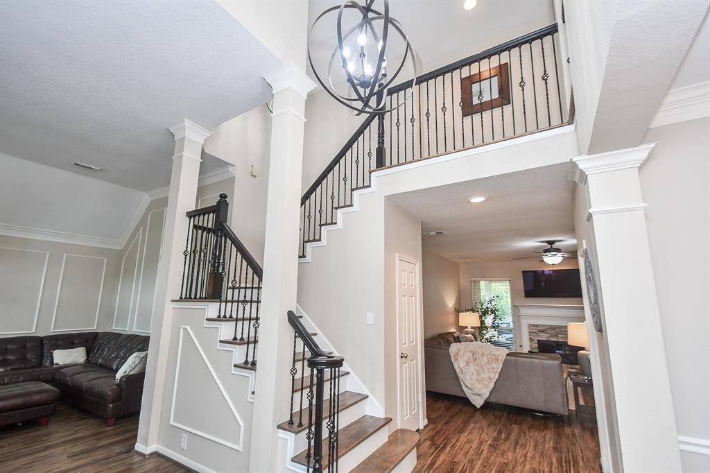 Let's travel upstairs to check out the rest of your new home!  Note the coat closet that extends to under the stairs offering even more storage space for you and your seasonal decor items.