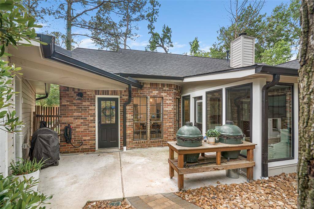 Backyard patio is perfect for grilling and entertaining.