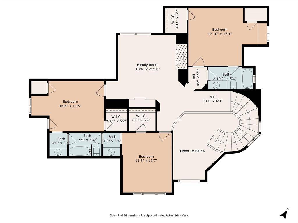 Second floor plan *sizes and room dimensions are approximate*