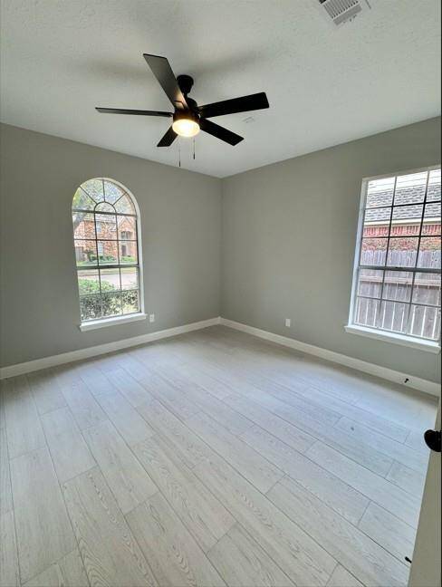 Bedroom 2 with new ceiling fan