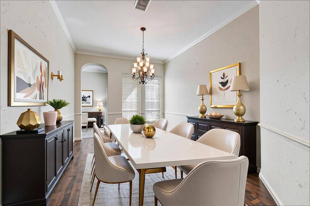 Elegant Virtually staged Dining Room