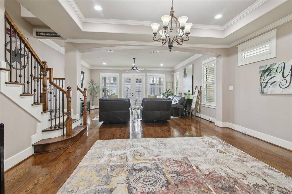 To the right the home opens to the family room.