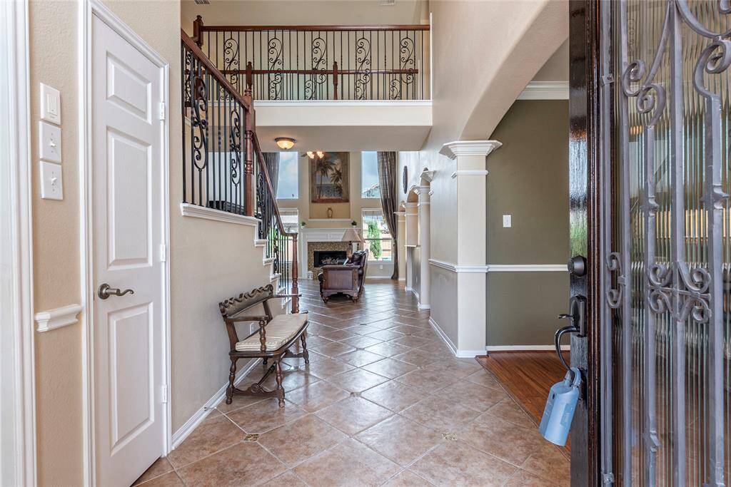 A view looking into the interior of the home from the front door.