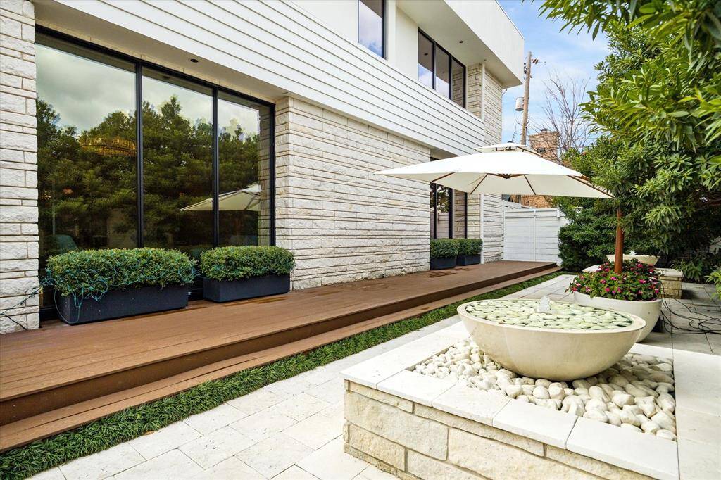 Another view of the private patio which extends across the length of the house.