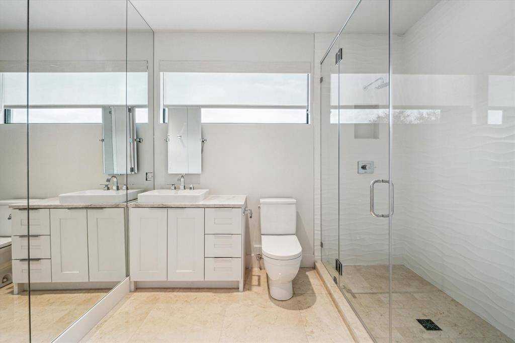 Full bath on 3rd Floor. Carrera marble floor. Large walk-in shower.