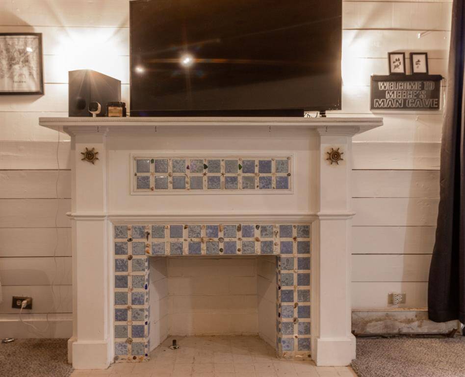 Faux Fireplace with unique detail