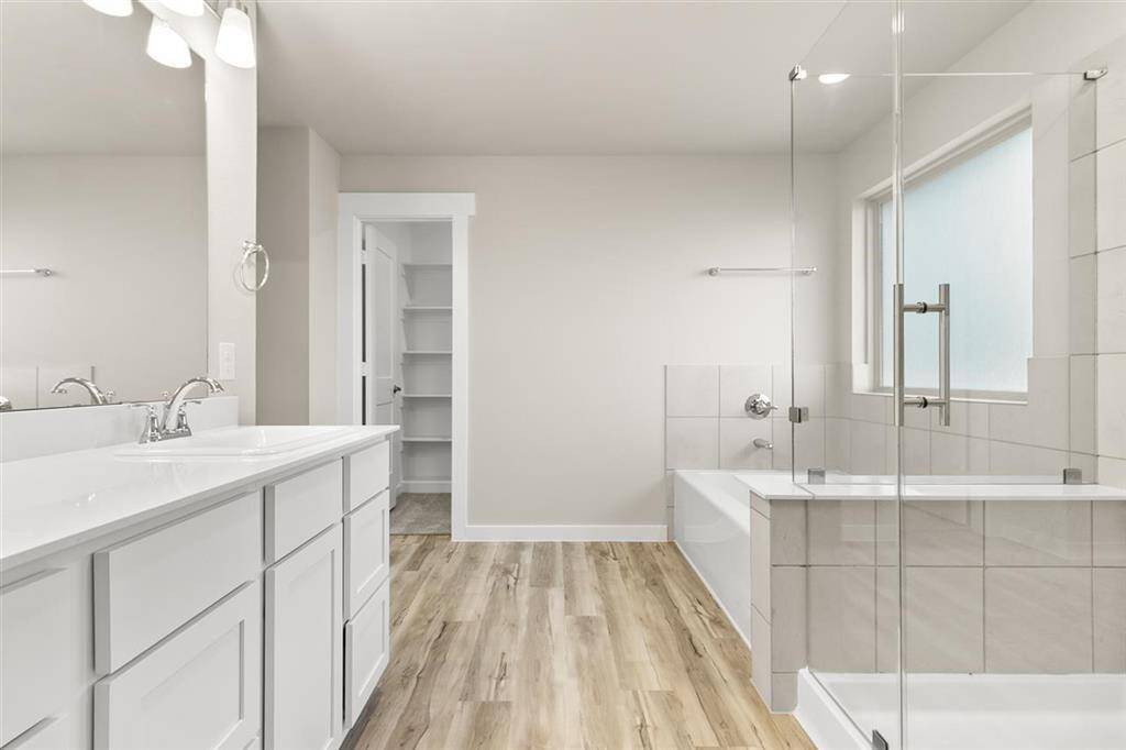 Rinse off the stresses of your day in this oversized shower.