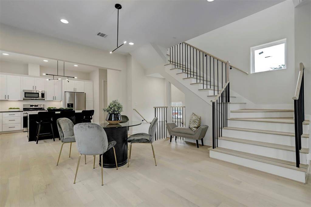 2nd floor open plan and staircase leading to 3rd floor