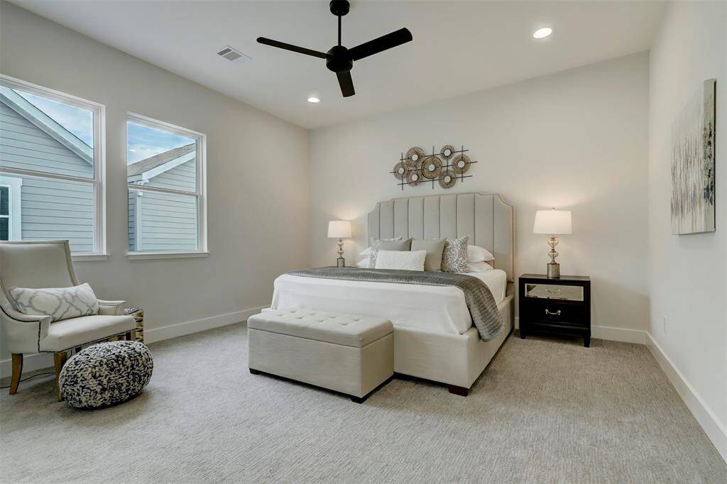 Large primary bedroom located on the 3rd floor