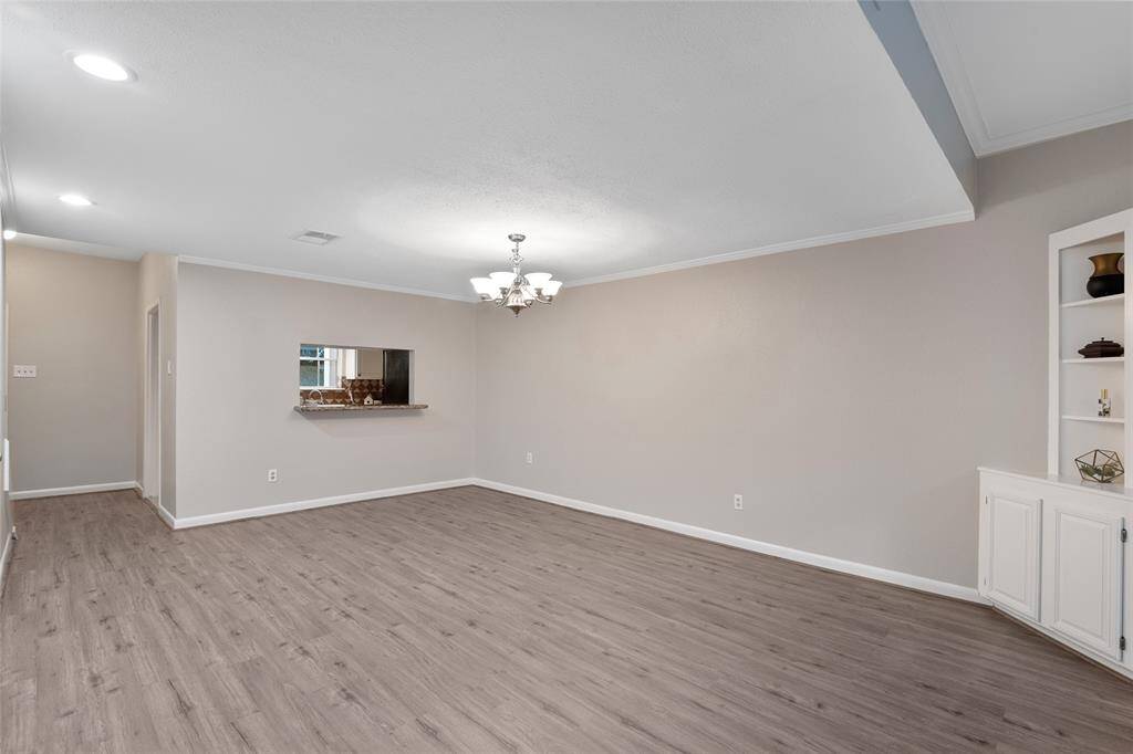 dining area with updated flooring