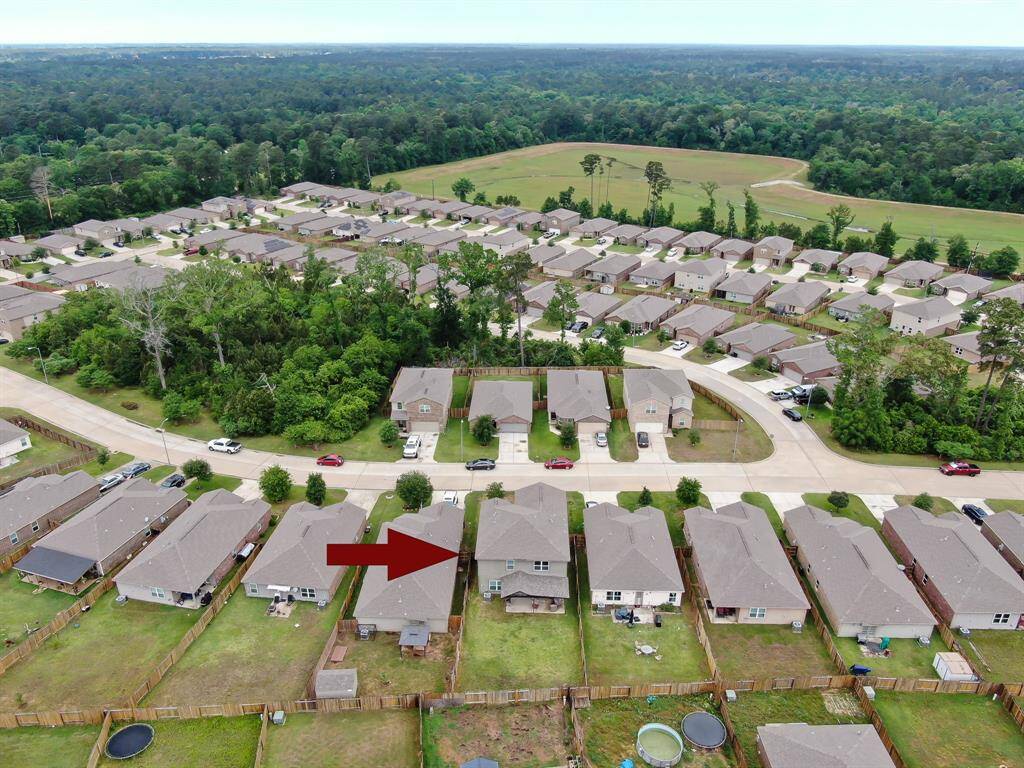 Arial Back view of the surrounding neighborhood